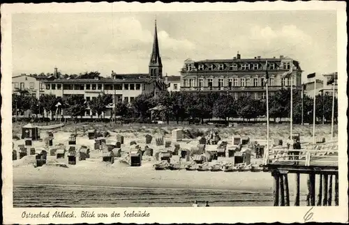 Ak Ostseebad Ahlbeck Heringsdorf auf Usedom, Blick von der Seebrücke