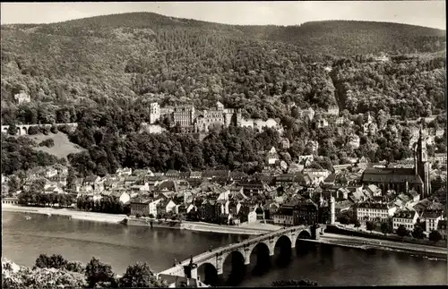 Ak Heidelberg am Neckar, Blick vom Philosophenweg, Brücke