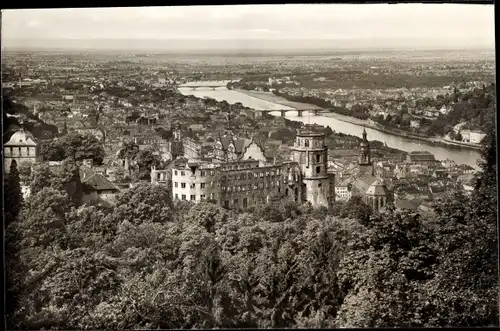 Ak Heidelberg am Neckar, Blick vom Rindenhäuschen