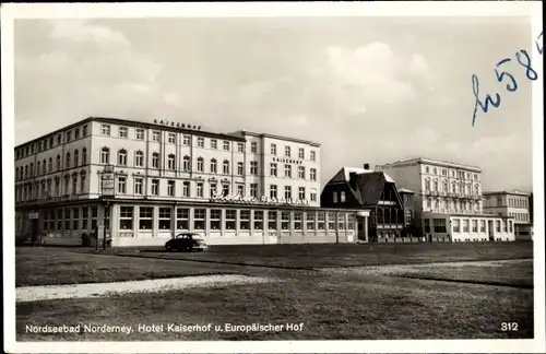 Ak Norderney in Ostfriesland, Hotel Kaiserhof, Restaurant Siecher, Europäischer Hof