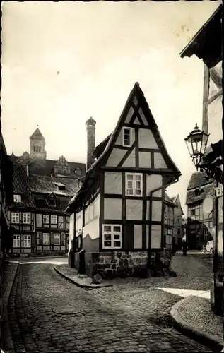 Ak Quedlinburg im Harz, Finkenherd, Häuser, Fachwerk