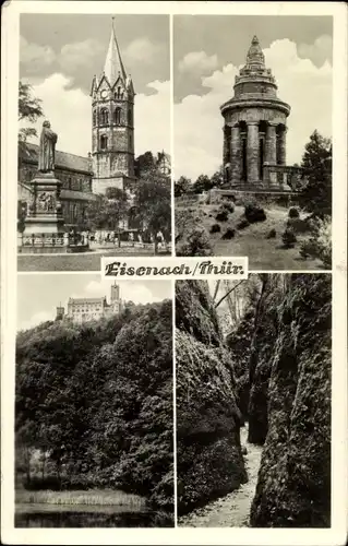 Ak Lutherstadt Eisenach in Thüringen, Kirche, Turm, Burg, Gestein