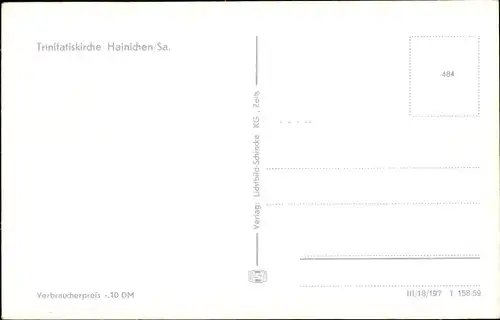 Ak Hainichen in Sachsen, Trinitatiskirche, Innenansicht, Altar