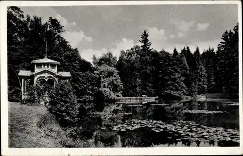 Ak Ebersdorf in Thüringen, Pavillon am Pfotenteich im Park