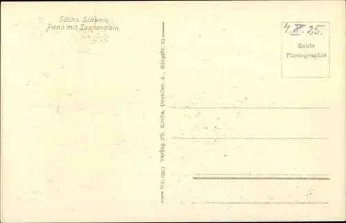 Ak Pirna an der Elbe, Teilansicht mit Sonnenstein