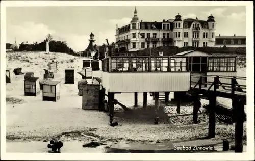 Ak Ostseebad Zinnowitz auf Usedom, Strandansicht