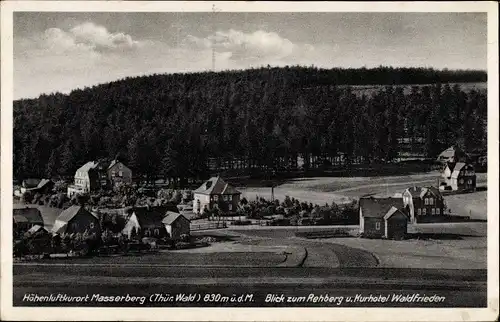 Ak Masserberg in Thüringen, Blick zum Rehberg und Kurhotel Waldfrieden