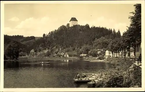 Ak Ziegenrück an der Saale Thüringen, Uferansicht