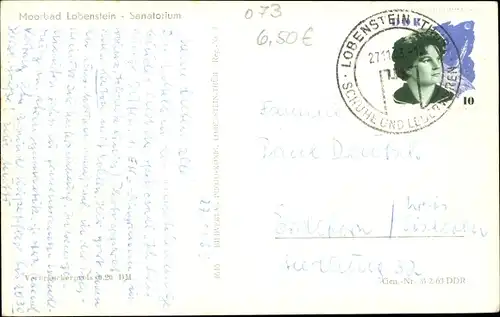 Ak Bad Lobenstein in Thüringen, Partie am Sanatorium, Straßenseite