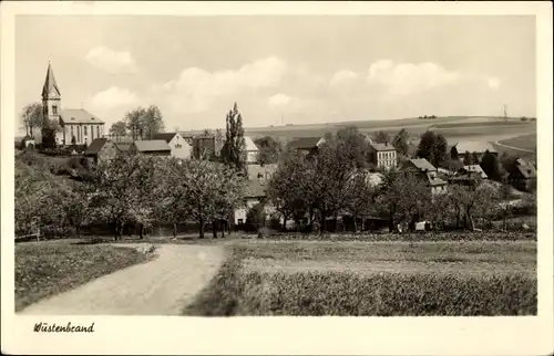 Ak Wüstenbrand Hohenstein Ernstthal Sachsen, Teilansicht, Kirche