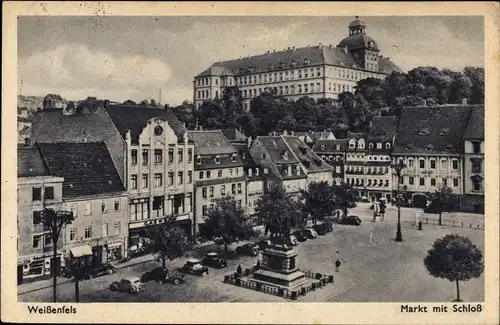 Ak Weißenfels an der Saale, Markt mit Schloss Augustusburg