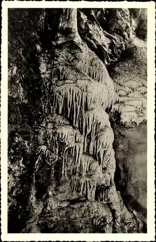 Ak Bad Grund im Harz, Iberger Tropfsteinhöhle, Versteinerter Wasserfall