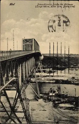 Ak Holtenau Kiel, Prinz-Heinrich-Brücke, Hochbrücke