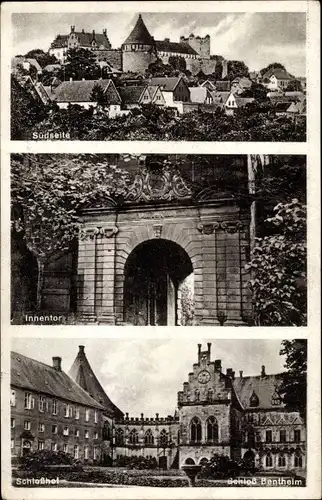 Ak Bad Bentheim in Niedersachsen, Schloss, Südseite, Innentor, Schlosshof