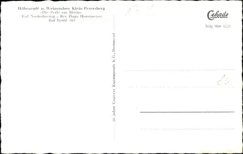 Ak Niederbreisig Bad Breisig am Rhein, Café Klein Petersberg