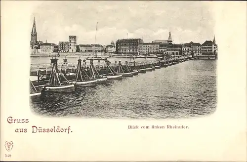 Ak Düsseldorf am Rhein, Blick vom linken Rheinufer