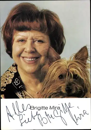 Ak Schauspielerin und Sängerin Brigitte Mira, Portrait, Autogramm