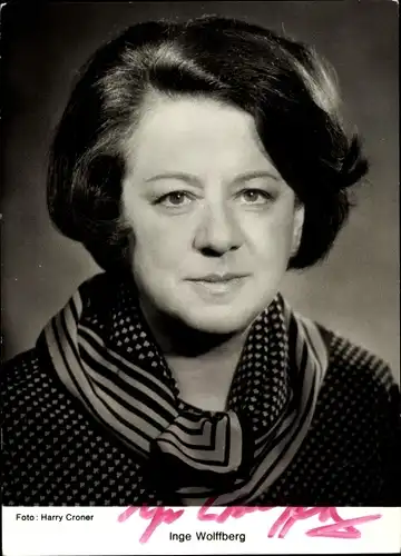 Ak Schauspielerin Inge Wolffberg, Portrait, Autogramm