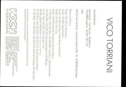 Ak Sänger Vico Torriani, Portrait, Autogramm