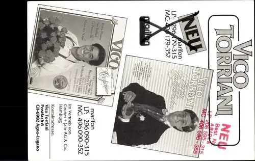 Ak Sänger Vico Torriani, Portrait, Autogramm