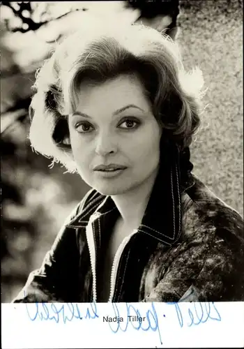 Ak Schauspielerin Nadja Tiller, Portrait, Autogramm