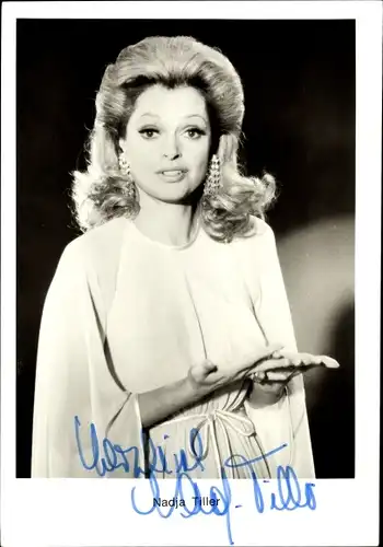Ak Schauspielerin Nadja Tiller, Portrait, Autogramm