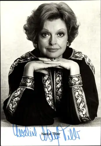 Ak Schauspielerin Nadja Tiller, Portrait, Autogramm