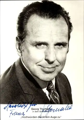 Ak Schauspieler Georg Thomalla, Autogramm, Portrait