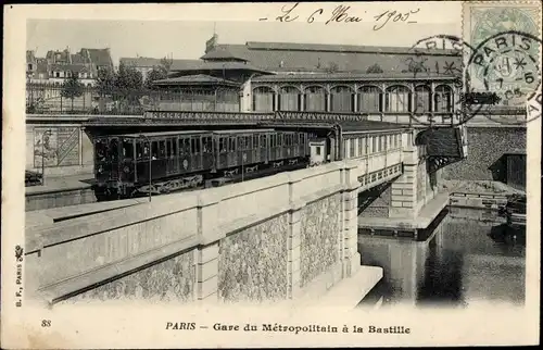 Ak Paris XII., Metropolitain-Station an der Bastille