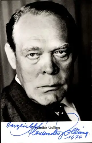 Ak Schauspieler Alexander Golling, Portrait, Autogramm