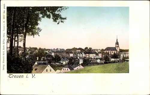 Ak Treuen Vogtland, Blick auf den Ort mit Kirche