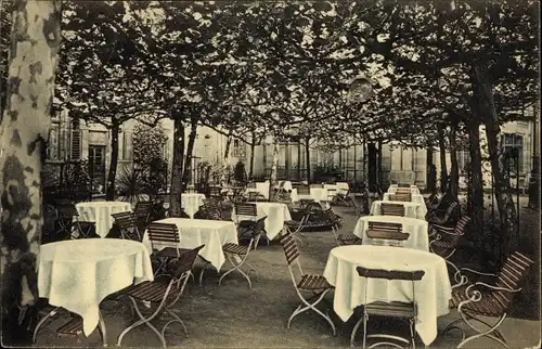 Ak Nürnberg in Mittelfranken, Garten vom Sendig Hotel