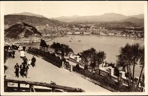 Ak Donostia San Sebastian Baskenland, Vista desde el Monte Igueido