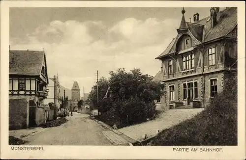 Ak Bad Münstereifel in Nordrhein Westfalen, Partie am Bahnhof