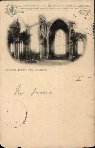 Ak Melrose Schottland, Melrose Abbey, Chor