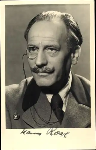 Foto Ak Schauspieler und Theaterregisseur Hans Rose, Autogramm