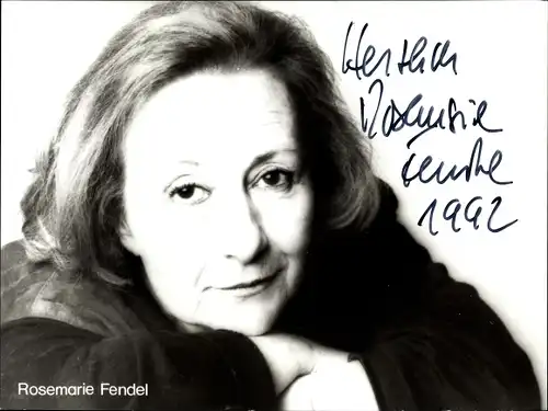 Ak Schauspielerin Rosemarie Fendel, Portrait, Autogramm