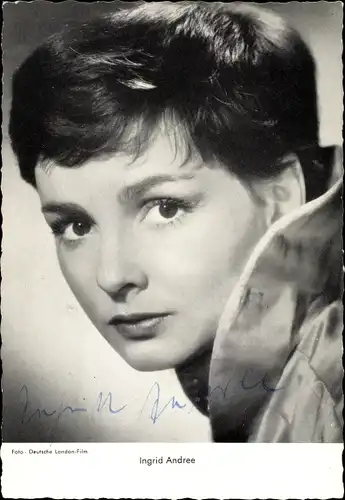 Ak Schauspielerin Ingrid Andree, Portrait, Autogramm