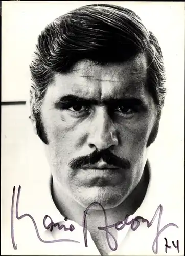 Ak Schauspieler Mario Adorf, Portrait, Autogramm