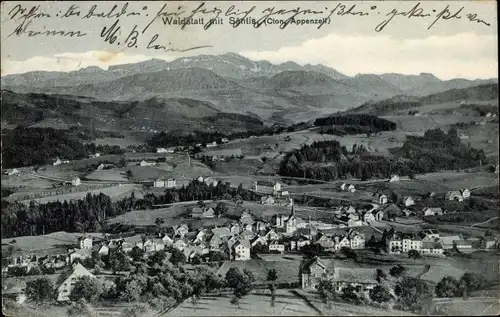 Ak Waldstatt Kt. Appenzell Ausserrhoden, Berg Säntis, Panorama