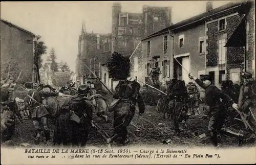 Ak Schlacht an der Marne 1914, Bajonettangriff