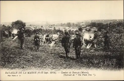 Ak Schlacht an der Marne 1914, Schlacht von Beauzee