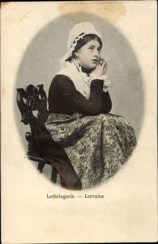 Ak Lothringerin, Frau in Tracht, Portrait