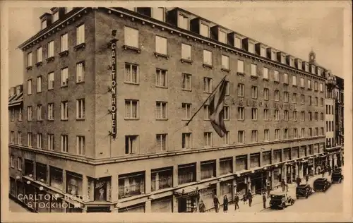 Ak Stockholm Schweden, Carlton Hotel, Außenansicht