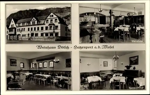 Ak Hatzenport an der Mosel, Hotel-Weinhaus Dötsch, Bauernstube, Speisezimmer