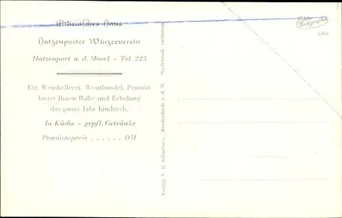 Ak Hatzenport an der Mosel, Hatzenporter Winzerverein