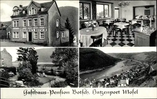 Ak Hatzenport an der Mosel, Gasthaus-Pension Botsch, Innenansicht, Restaurant