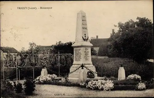 Ak Vrigny Loiret, Monument