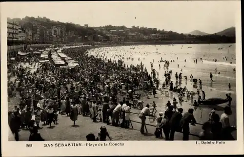 Ak Donostia San Sebastian Baskenland, Playa de la Concha