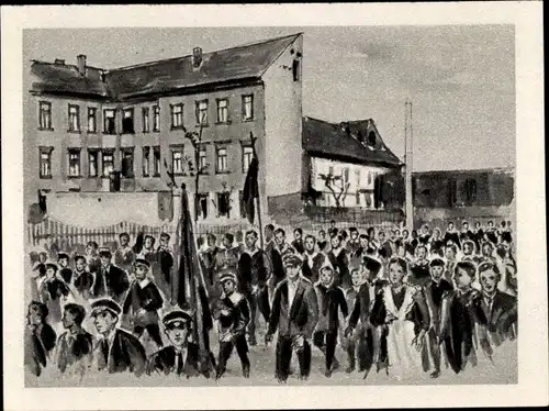 Sammelbild Geschichte der deutschen Arbeiterbewegung Teil II Bild 81, Demonstration Jena 1915